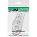 InLine® Socket strip, 4-way earth contact CEE 7/3, white, 3m