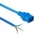 250V aansluitkabel C19 open eind blauw 0,60m