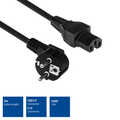 ACT Netsnoer Schuko CEE 7/7 male (haaks) - C15 IEC 60320 zwart 2 m