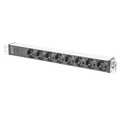 DIGITUS aluminum outlet strip with fuse, 8 safety outlets, 2 m supply IEC C14