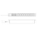 1U Aluminum PDU, rackmountable, 8 x C13, 2 x C19 16A, 230VAC, 50/60Hz, IEC C20 plug