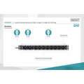 1U Aluminum PDU, rackmountable, 8 x C13, 2 x C19 16A, 230VAC, 50/60Hz, IEC C20 plug