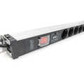 1U Aluminum PDU, rackmountable, 12 x Safety outlet 16A, 230VAC, 50/60Hz, overvoltage, Switch