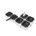 Outlet Strip, 4 safety sockets, snake-shaped, 2x USB-A, white/black