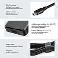 Slim universal USB-C power adapter with fixed cable, 100 W (PD) for laptops, tablets.